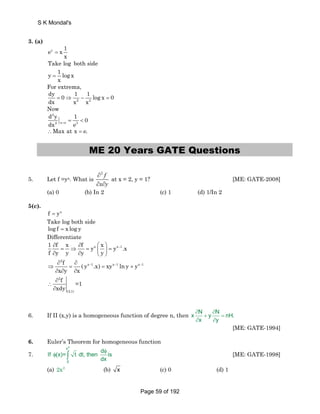 Gate Mathematics Questions All Branch By S K Mondal