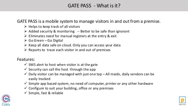Gate pass introduction