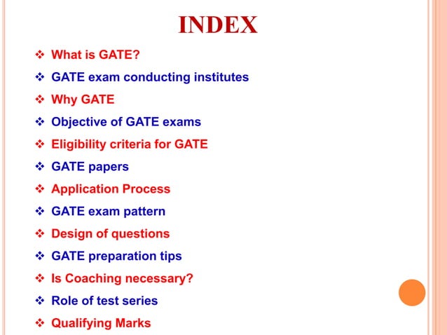 GATE Exam preparation strategy | PPTX | Postgraduate Education ...