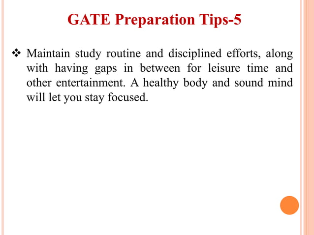 GATE Exam preparation strategy | PPTX | Postgraduate Education ...