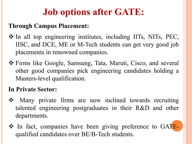 GATE Exam preparation strategy | PPTX | Postgraduate Education ...
