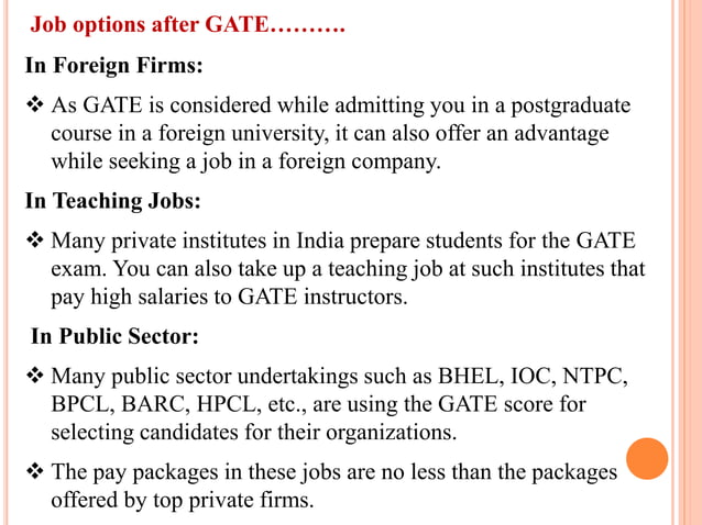 GATE Exam preparation strategy | PPTX | Postgraduate Education ...
