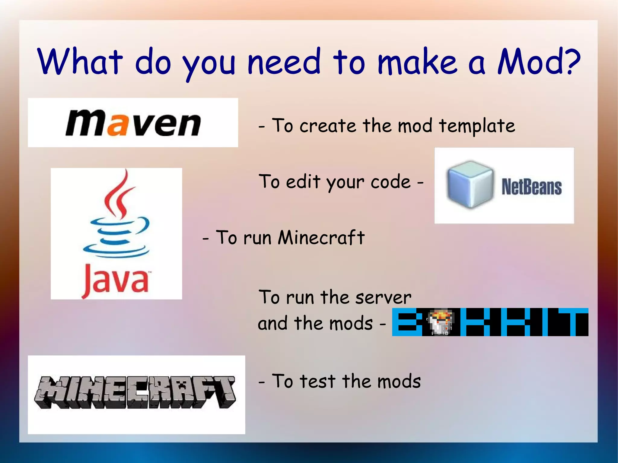 How to build a minecraft mod | PPT