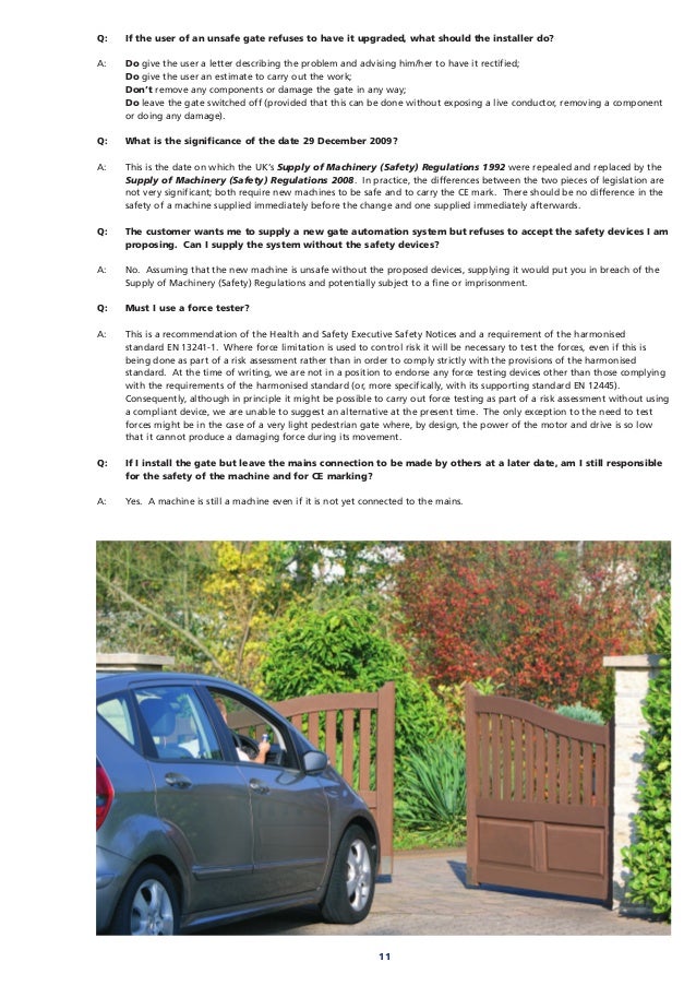Automatic Gate Safety Legislation and Standards