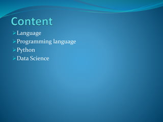 Python & Data Science | PPT