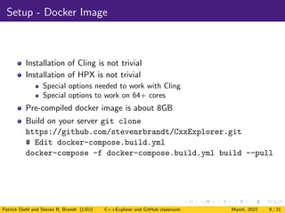 Interactive C++ code development using C++Explorer and GitHub Classroom ...