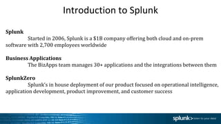 Gathering Operational Intelligence in Complex Environments at Splunk | PPTX