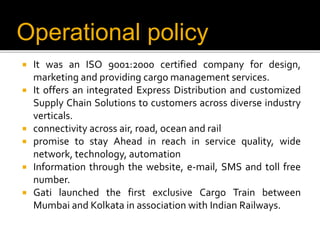 Gati ltd PPT Gati ltd PPT