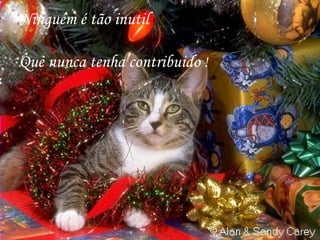 Ninguém é tão inutil Que nunca tenha contribuido  ! 