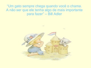 “ Um gato sempre chega quando você o chama. A não ser que ele tenha algo de mais importante para fazer” – Bill Adler 
