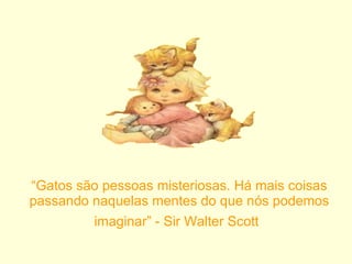 “ Gatos são pessoas misteriosas. Há mais coisas passando naquelas mentes do que nós podemos imaginar” - Sir Walter Scott   