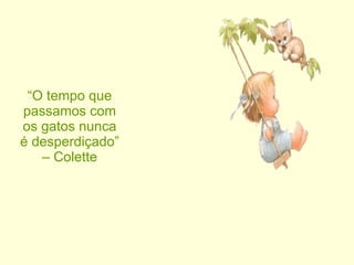 “ O tempo que passamos com os gatos nunca é desperdiçado” – Colette 