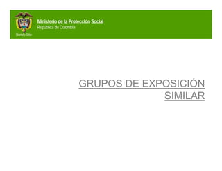 Ministerio de la Protección Social
República de Colombia




                        GRUPOS DE EXPOSICIÓN
                                     SIMILAR
 