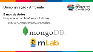 Globalcode – Open4education
Demonstração - Ambiente
Banco de dados
Hospedado na plataforma mLab em:
ds139072.mlab.com:39072/airlinedb
 