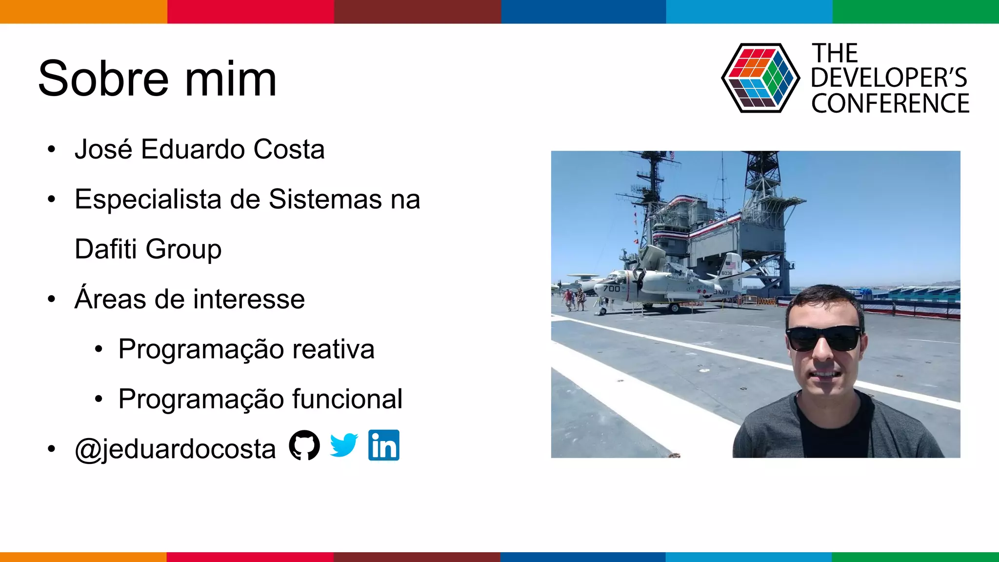 pen4education
Sobre mim
• José Eduardo Costa
• Especialista de Sistemas na
Dafiti Group
• Áreas de interesse
• Programação reativa
• Programação funcional
• @jeduardocosta
 