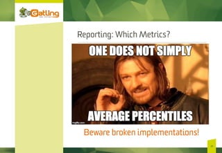 Reporting: Which Metrics?
25
Beware broken implementations!
 