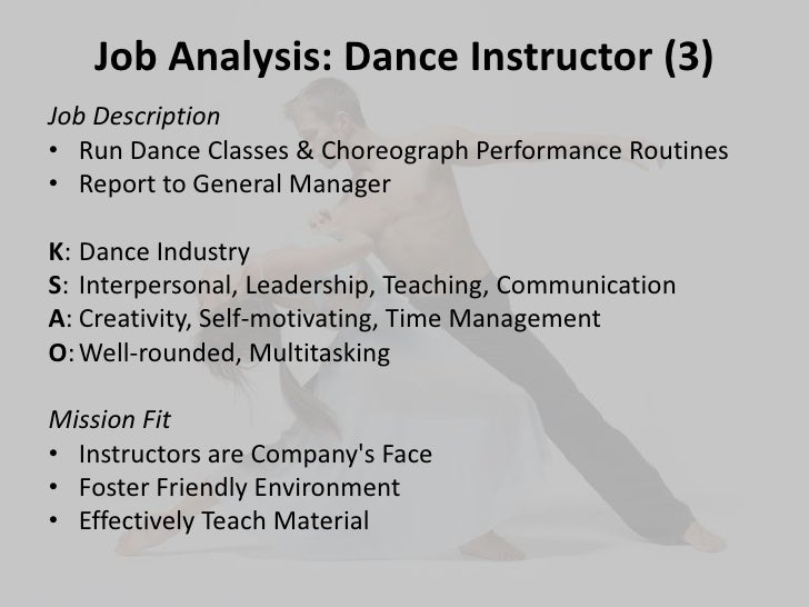 dance instructor job description