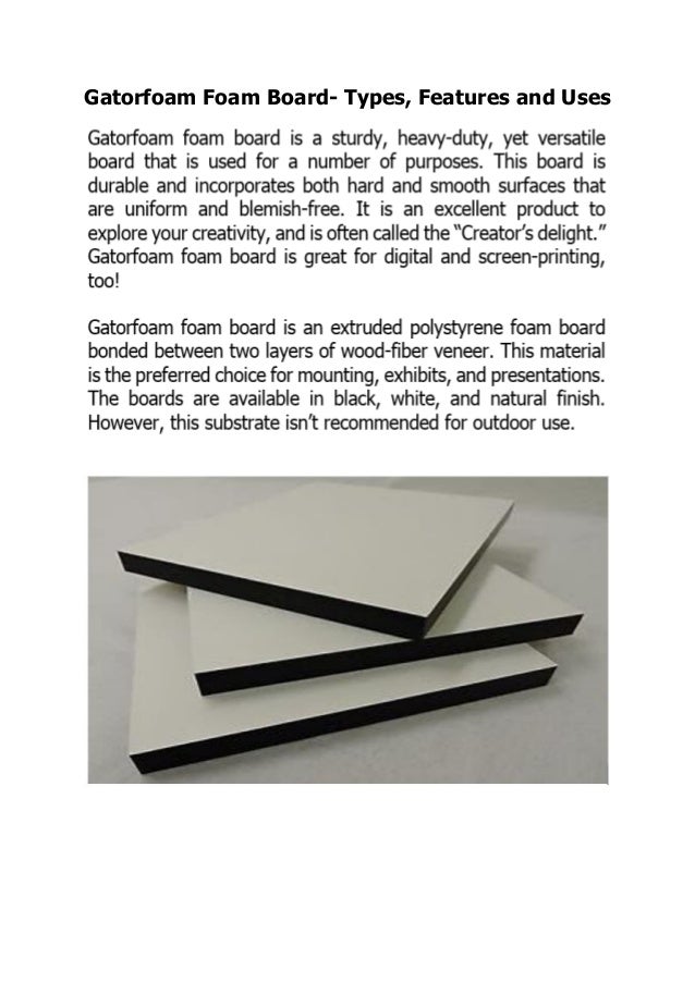 Gatorfoam Foam Board Types, Features and Uses