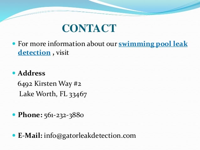 Gator Leak Detection- Reliable pool care Service