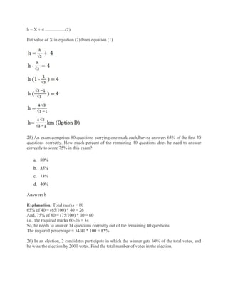 Comprehensive GAT Quantitative Ability Practice Questions and Solutions ...