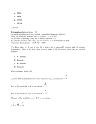 Comprehensive GAT Quantitative Ability Practice Questions and Solutions ...