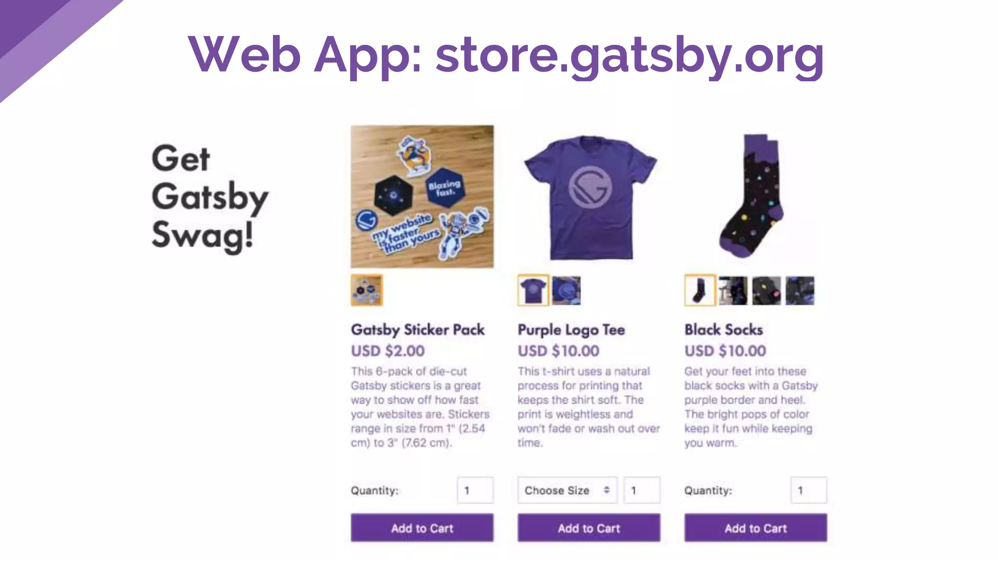Web App: store.gatsby.org
 