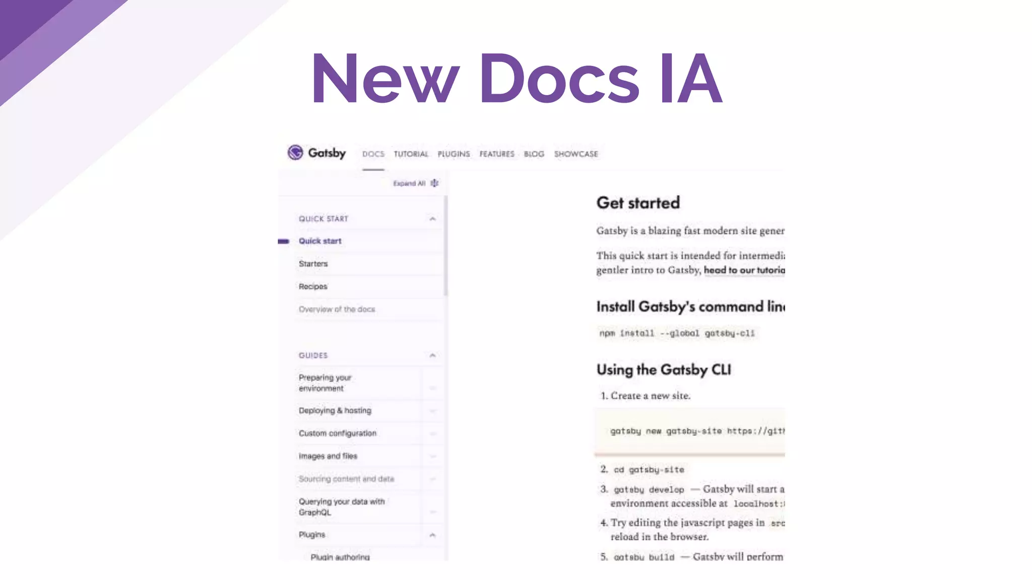 New Docs IA
 