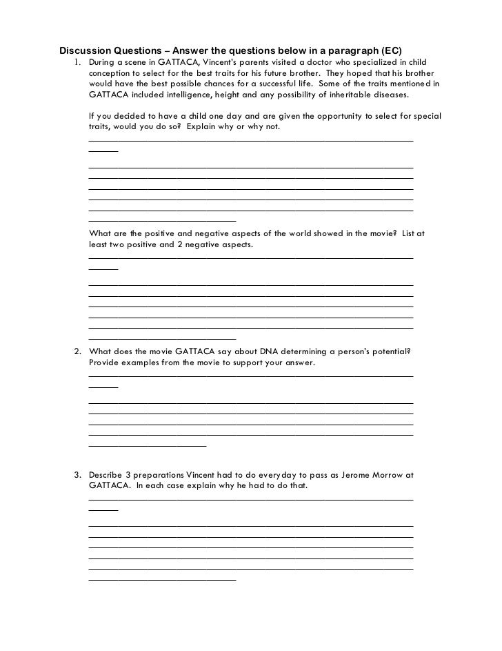 Gattaca questions