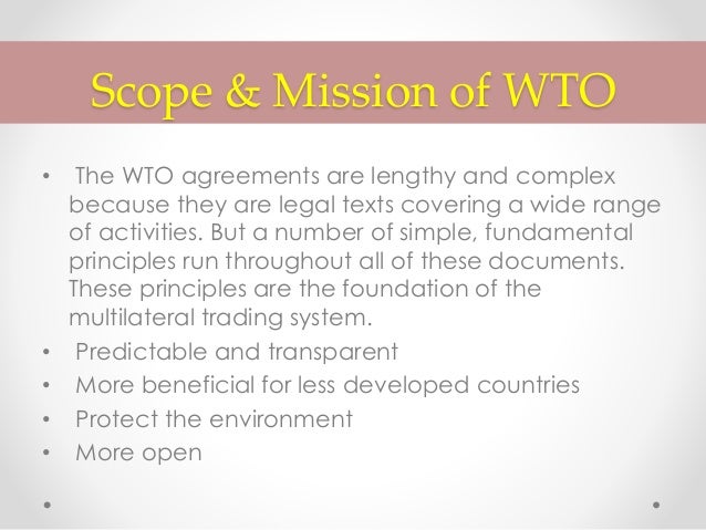 Fundamental principles of wto trading system