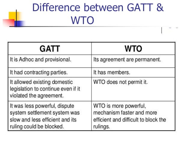 Gatt and wto