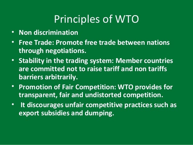 Principles of trading system wto