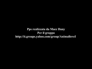Pps realizzata da Macc Dany Per il gruppo http://it.groups.yahoo.com/group/AnimalloveI  