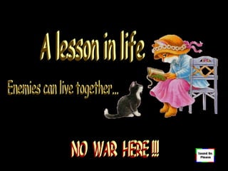 A lesson in life Enemies can live together... NO  WAR  HERE !!! 