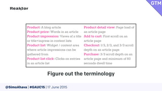 @SimoAhava | #GAUC15 | 17 June 2015
Figure out the terminology
GTM
 