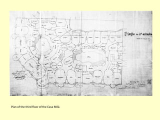 Plan of the third floor of the Casa Milà.
 
