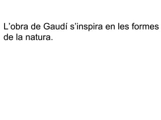 L’obra de Gaudí s’inspira en les formes de la natura. 