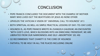Gaudete et Exultate- A Summary - Mission News