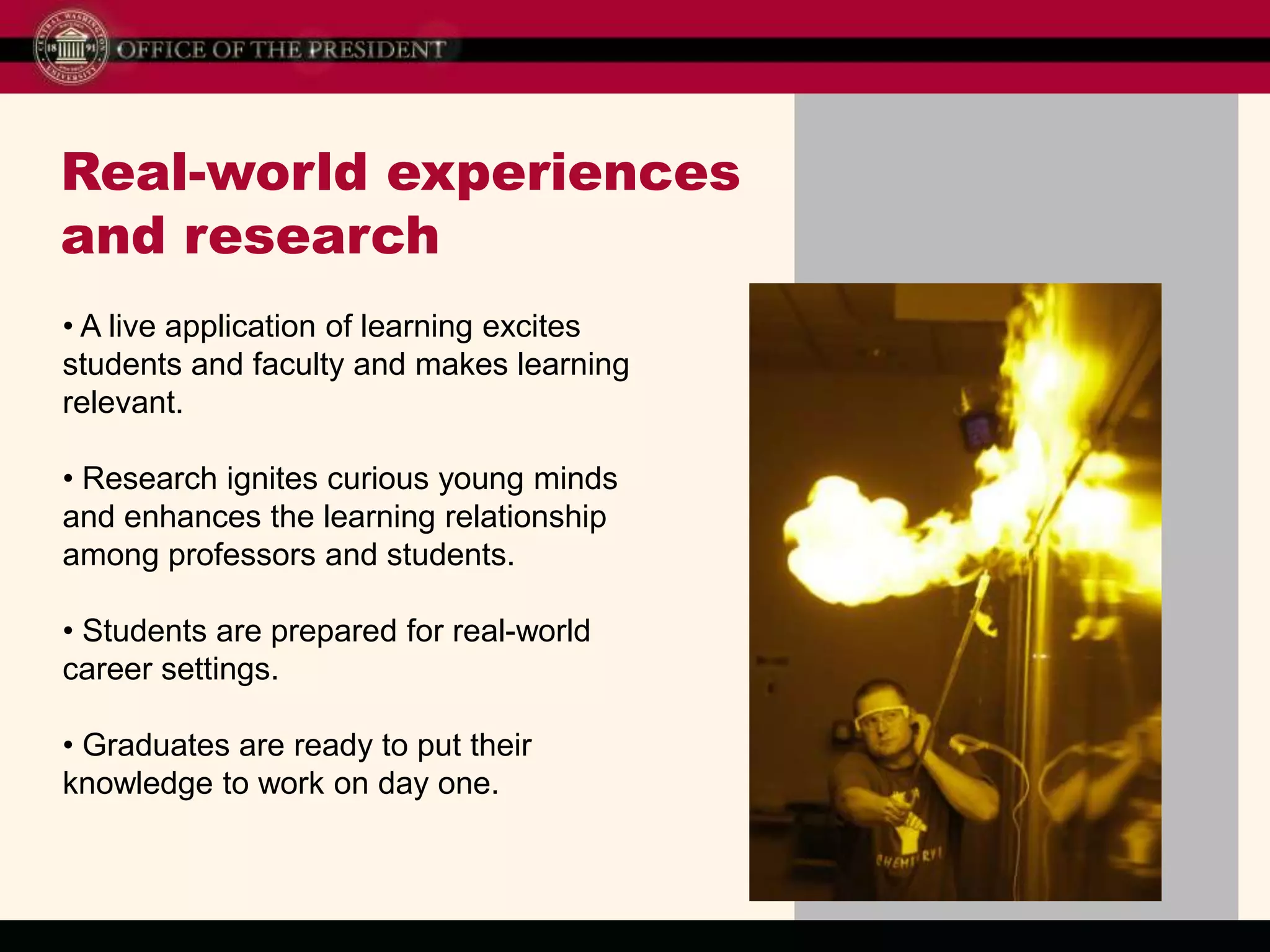 Taking students beyond the classroom…Students who want to become teachers work in a real high school classroom on campus in Black Hall. 