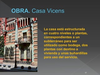 17
La casa está estructurada
en cuatro niveles o plantas,
correspondientes a un
subterráneo para ser
utilizado como bodega, dos
plantas con destino a
vivienda y unas buhardillas
para uso del servicio.
 