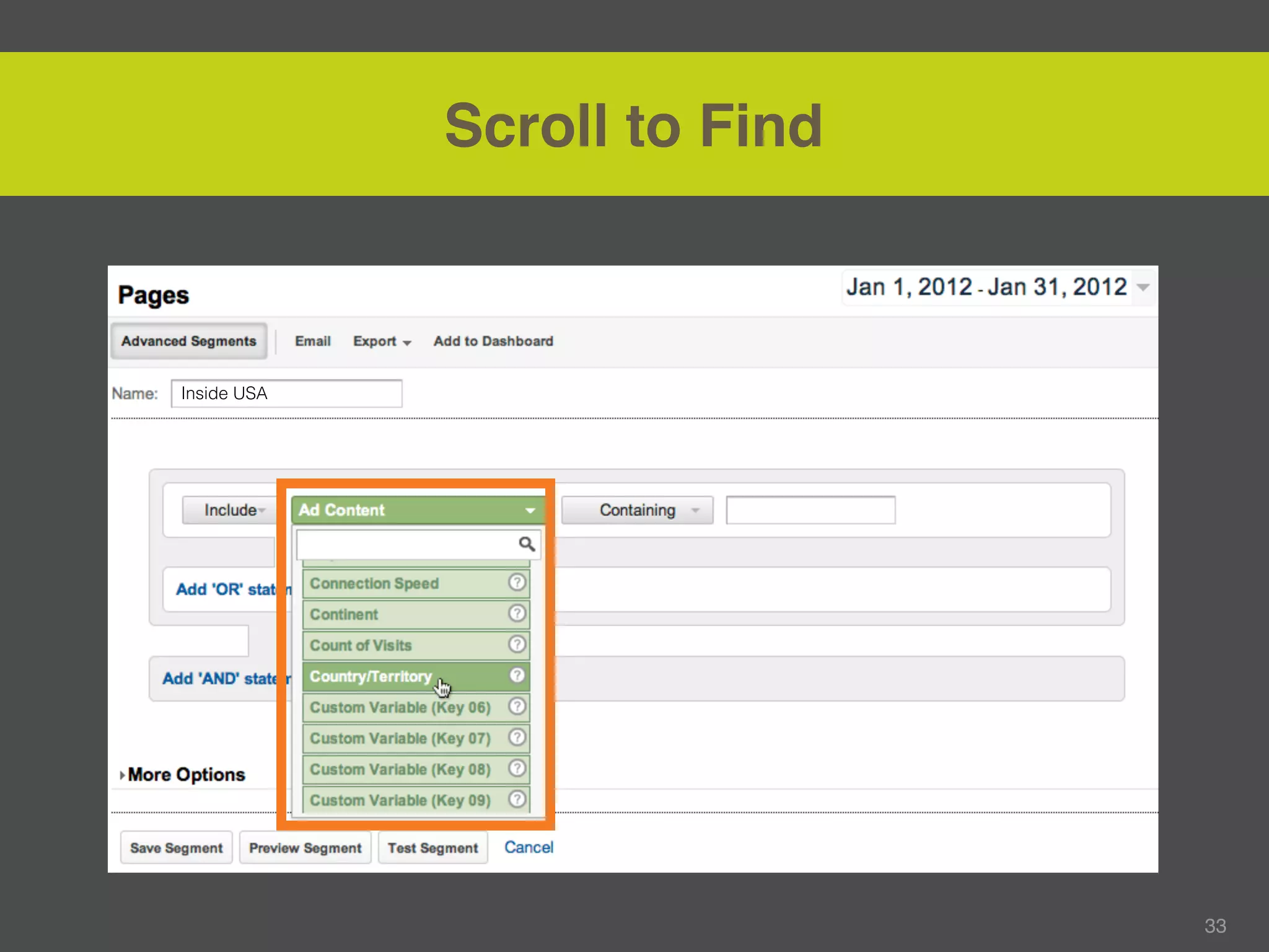 Scroll to Find



Inside USA




                              33
 
