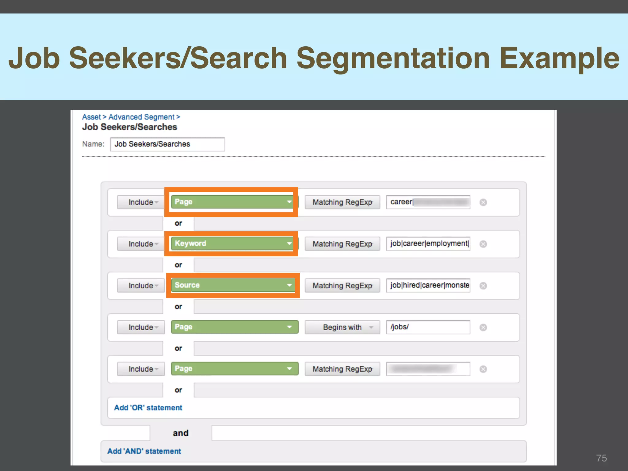 Job Seekers/Search Segmentation Example




                                     75
 