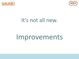 It's not all new.

Improvements
 
