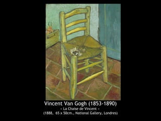 Vincent Van Gogh (1853-1890)
« La Chaise de Vincent »
(1888, 65 x 50cm., National Gallery, Londres)
 