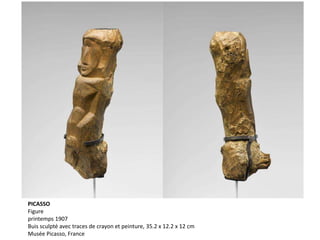 PICASSO
Figure
printemps 1907
Buis sculpté avec traces de crayon et peinture, 35.2 x 12.2 x 12 cm
Musée Picasso, France
 