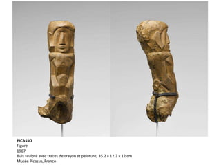 PICASSO
Figure
1907
Buis sculpté avec traces de crayon et peinture, 35.2 x 12.2 x 12 cm
Musée Picasso, France
 