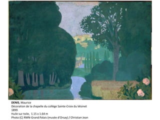 DENIS, Maurice
Décoration de la chapelle du collège Sainte-Croix du Vésinet
1899
Huile sur toile, 1.15 x 1.64 m
Photo (C) RMN-Grand Palais (musée d'Orsay) / Christian Jean
 