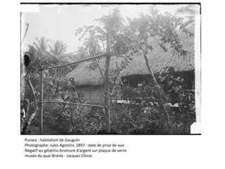 Punaia : habitation de Gauguin
Photographe: Jules Agostini, 1897 : date de prise de vue
Négatif au gélatino-bromure d'argent sur plaque de verre
musée du quai Branly - Jacques Chirac
 