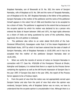 Page No.# 3/4
Brajabasi Namadas, son of Biswanath at Sl. No. 383; the name of Sorojoni
Namadas, wife of Brajabasi at Sl. N...