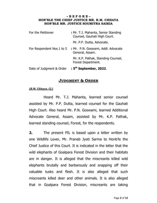 Page 2 of 12
– B E F O R E –
HON’BLE THE CHIEF JUSTICE MR. R.M. CHHAYA
HON’BLE MR. JUSTICE SOUMITRA SAIKIA
For the Petitio...