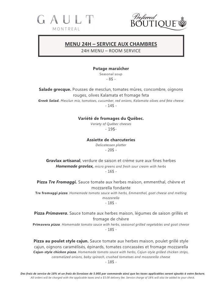 Gault Menu 24h 12